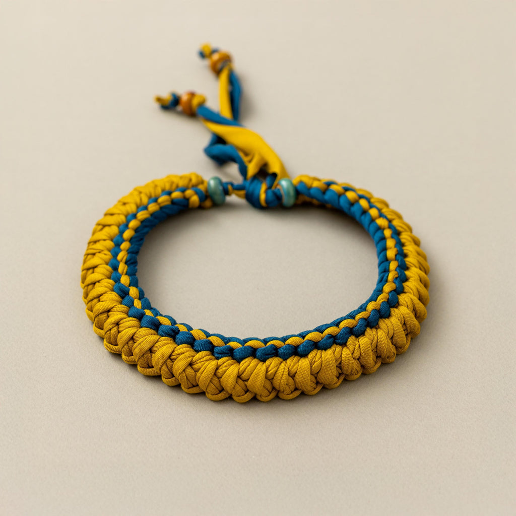 Collana senape e ottanio