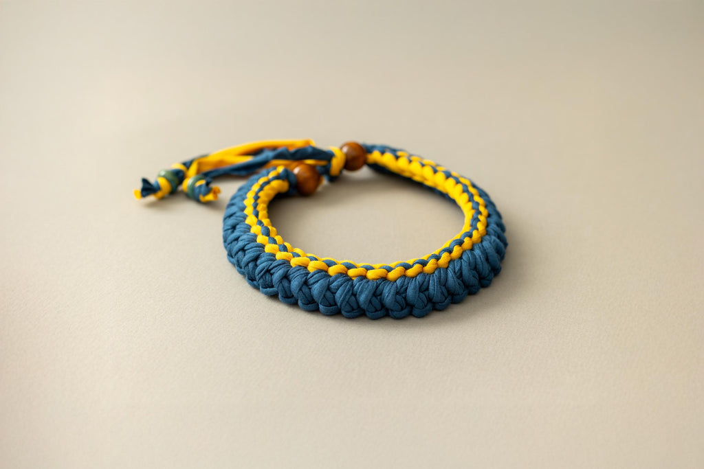Collana ottanio e giallo