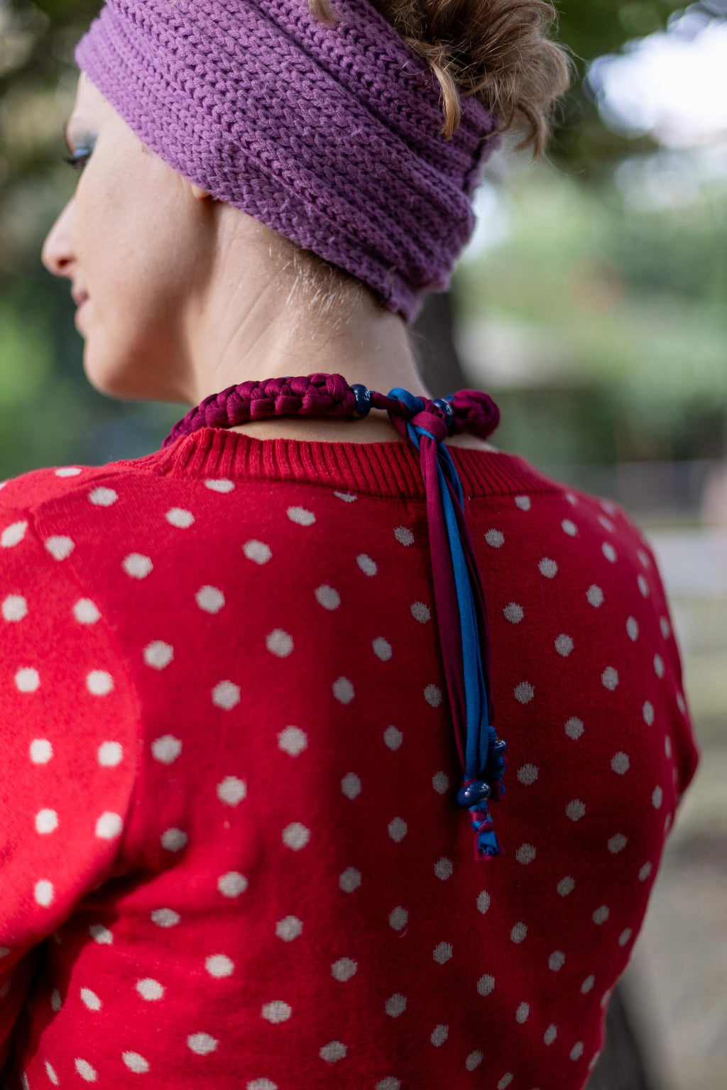 Collana bordeaux e ottanio