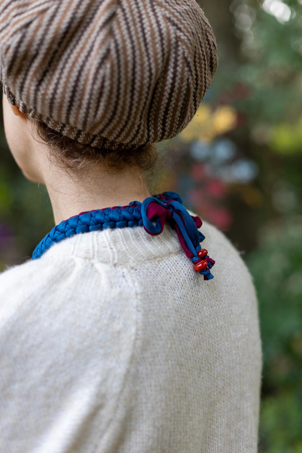 Collana ottanio e bordeaux