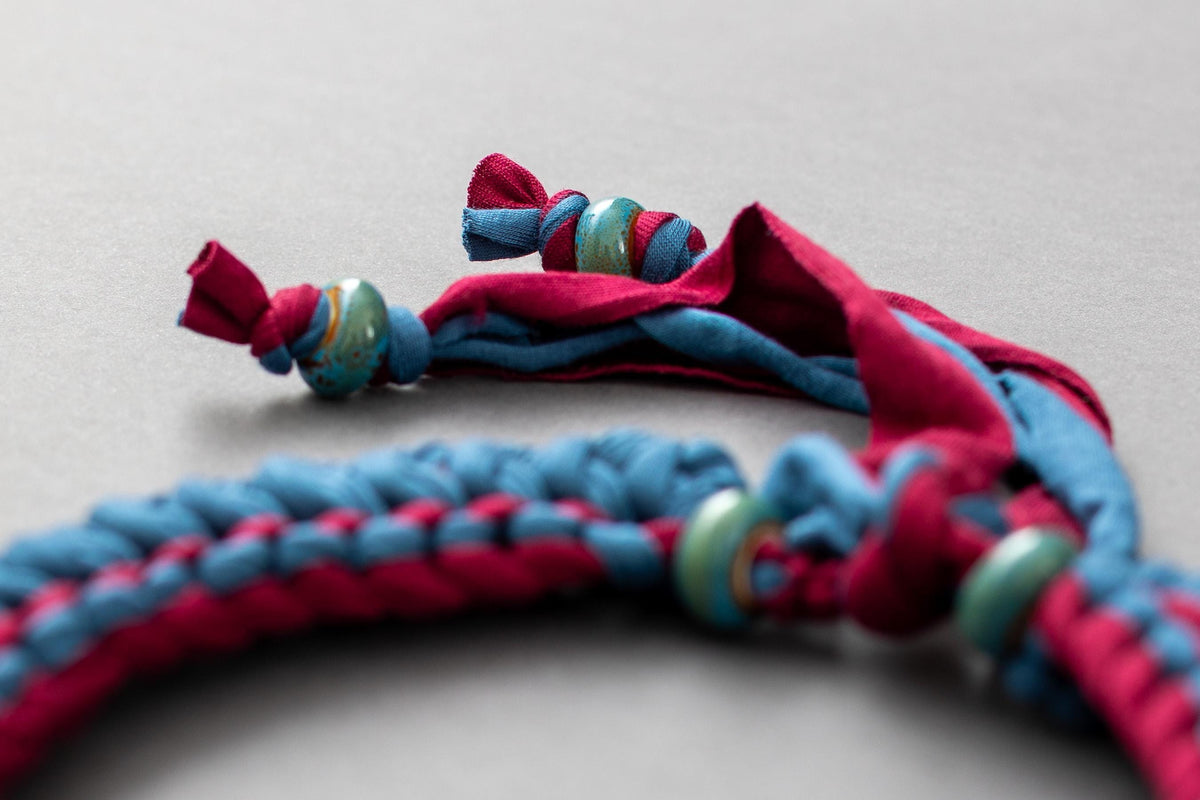 Collana ottanio e bordeaux
