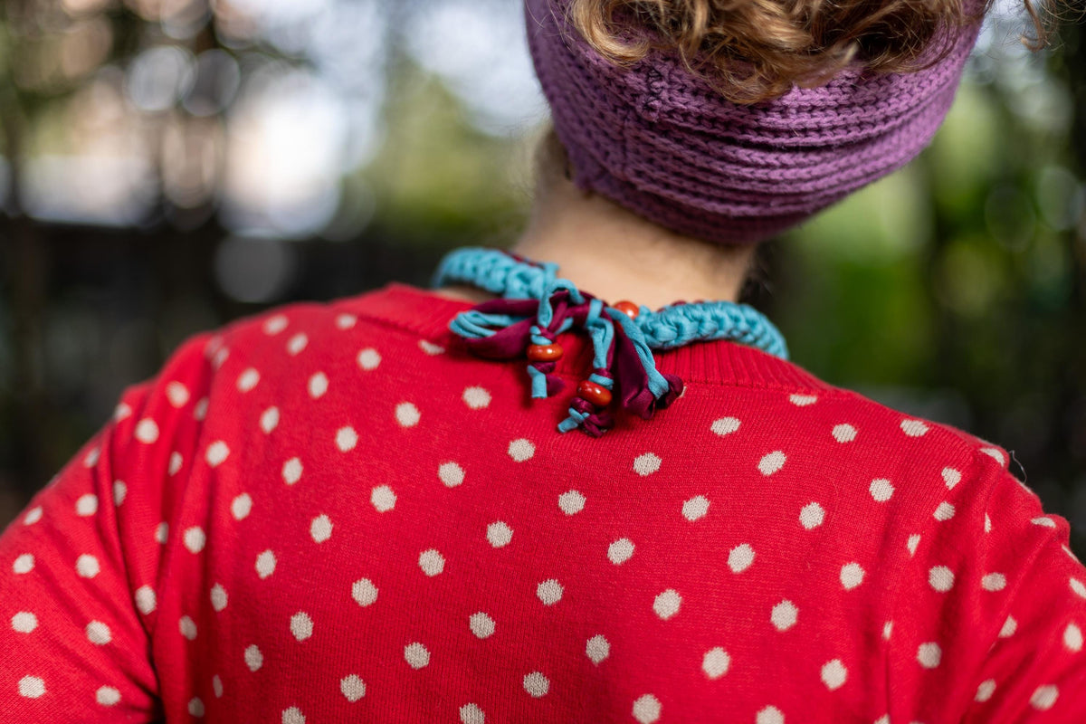 Collana verde acqua e bordeaux