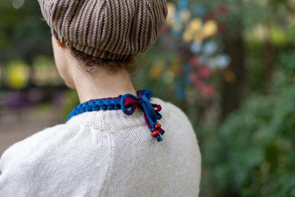Collana ottanio e bordeaux